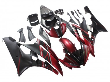 Carenados Moto Yamaha YZF 600 R6 2006-2007 - Rojo Negro Mate Fabricantes