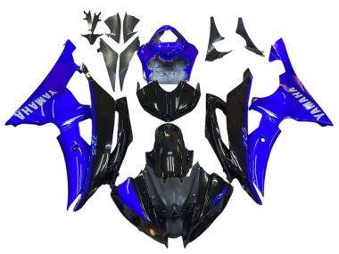 Carenados Moto Yamaha YZF 600 R6 2008-2016 - Azul Negro Brillante Fabricantes