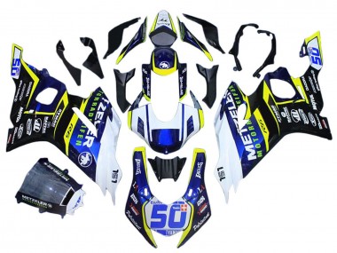 Carenados Moto Yamaha YZF 600 R6 2017-2023 - Blanco Amarillo Azul Fabricantes