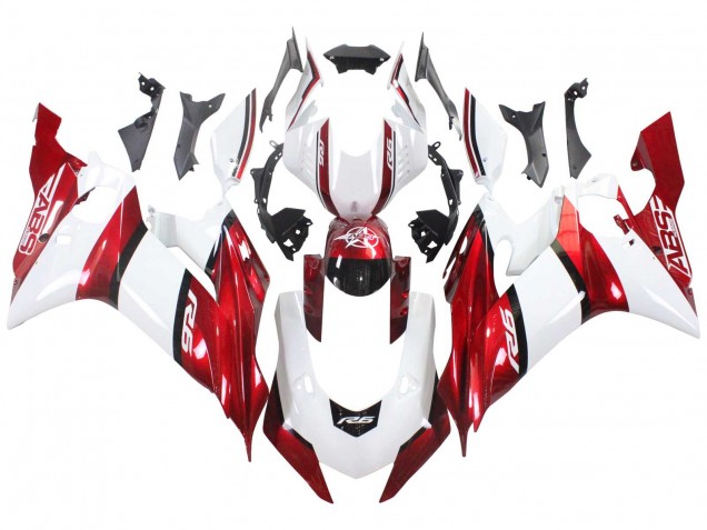 Carenados Moto Yamaha YZF 600 R6 2017-2023 - Blanco Rojo Negro Fabricantes