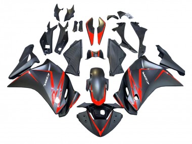 Carenados Moto Honda CBR250RR 2011-2015 - Negro Mate Rojo Raya Fabricantes