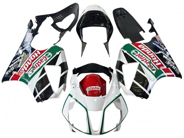 Carenados Moto Honda VTR1000 2000-2006 - Blanco Rojo Verde Negro Brillante Castrol Fabricantes