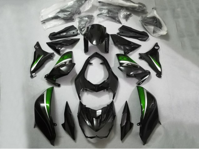 Carenados Moto Kawasaki Z800 2013-2018 - Negro Brillante Verde Plata Fabricantes