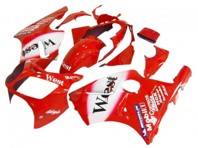 Carenados Moto Kawasaki ZX12R 2000-2001 - Rojo Blanco Negro West Fabricantes