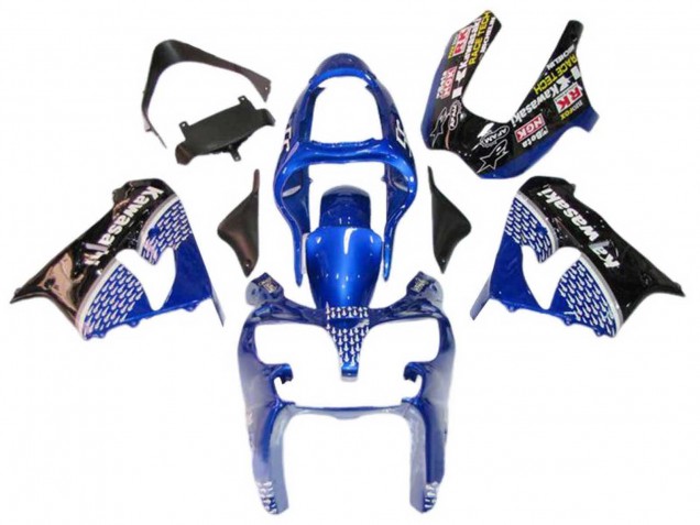 Carenados Moto Kawasaki ZX9R 2000-2001 - Azul Blanco Negro Brillante Fabricantes