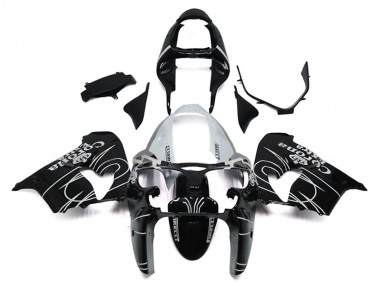 Carenados Moto Kawasaki ZX9R 2000-2001 - Negro Brillante Blanco Corona Extra Fabricantes