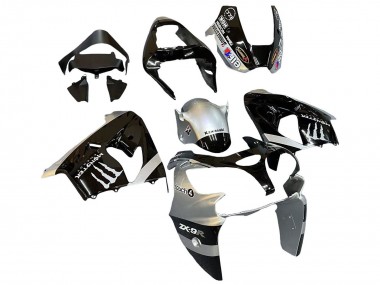 Carenados Moto Kawasaki ZX9R 2002-2003 - Plata Negro Brillante Monstruo Elf Fabricantes