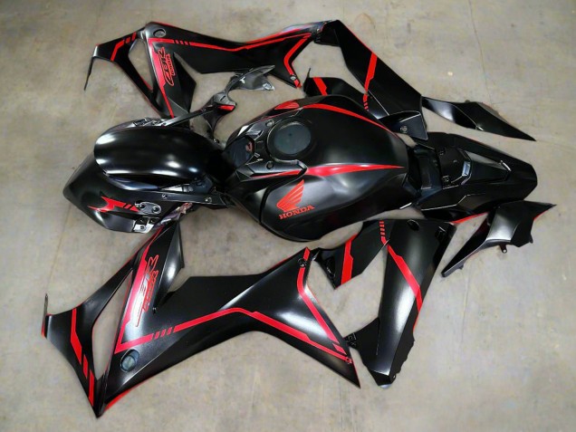 Carenados Moto Honda CBR650R 2021-2023 - Negro Brillante Rojo Raya Fabricantes