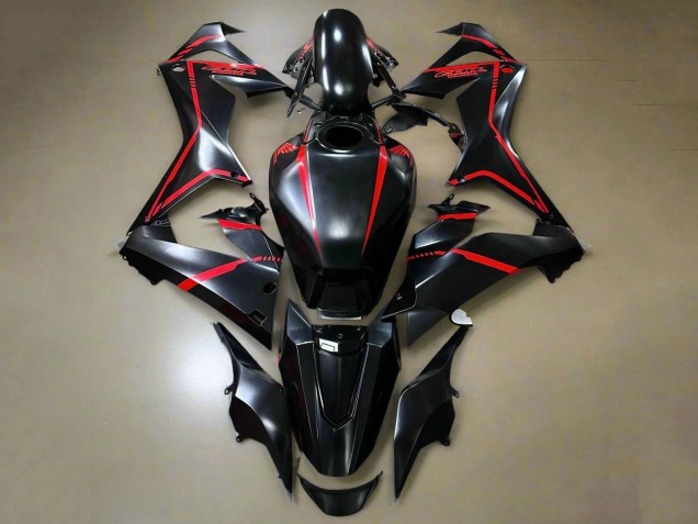Carenados Moto Honda CBR650R 2021-2023 - Negro Brillante Rojo Raya Fabricantes