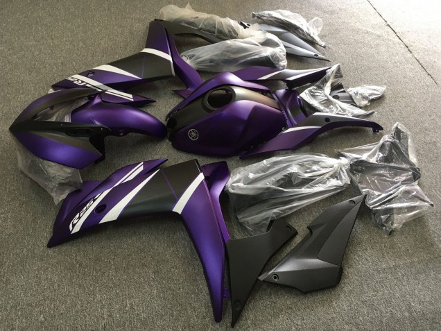 Carenados Moto Yamaha YZF R3/R25 2015-2018 - Blanco Púrpura Negro Mate Fabricantes