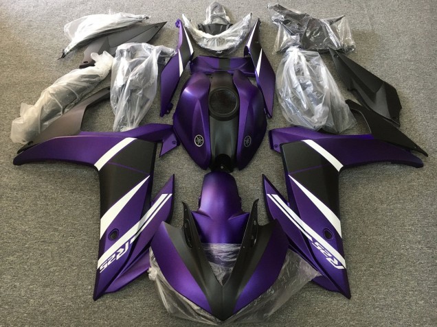 Carenados Moto Yamaha YZF R3/R25 2015-2018 - Blanco Púrpura Negro Mate Fabricantes
