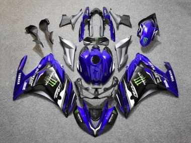 Carenados Moto Yamaha YZF R3/R25 2015-2018 - Azul Plata Negro Monstruo Fabricantes