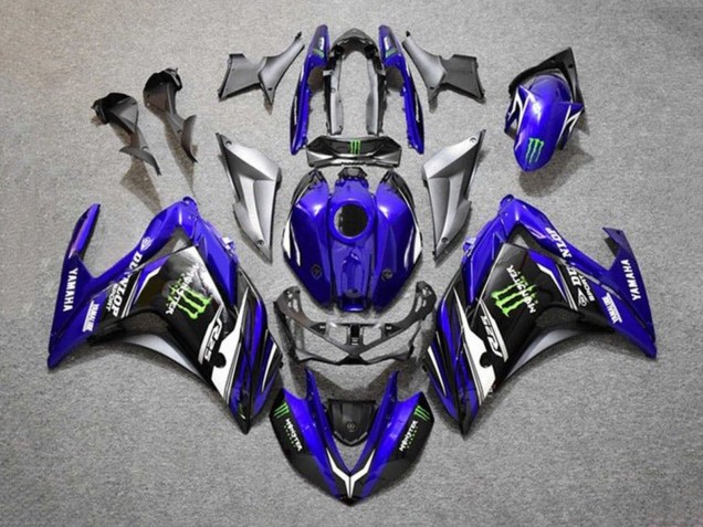 Carenados Moto Yamaha YZF R3/R25 2015-2018 - Azul Plata Negro Monstruo Fabricantes