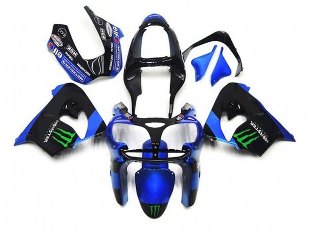 Carenados Moto Kawasaki ZX9R 2002-2003 - Azul Negro Verde Monstruo Fabricantes