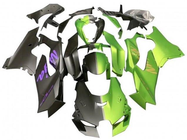 Carenados Moto Kawasaki ZX10R 2021-2025 - Negro Mate Verde Mate Dividir Fabricantes