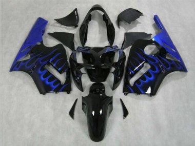 Carenado Moto Kawasaki ZX12R 2002-2006 - Negro Brillante Azul Llama Fabricantes
