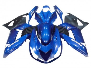 Carenados Moto Kawasaki ZX14R ZZR1400 2006-2011 - Azul Negro Blanco Calcomanía Fabricantes