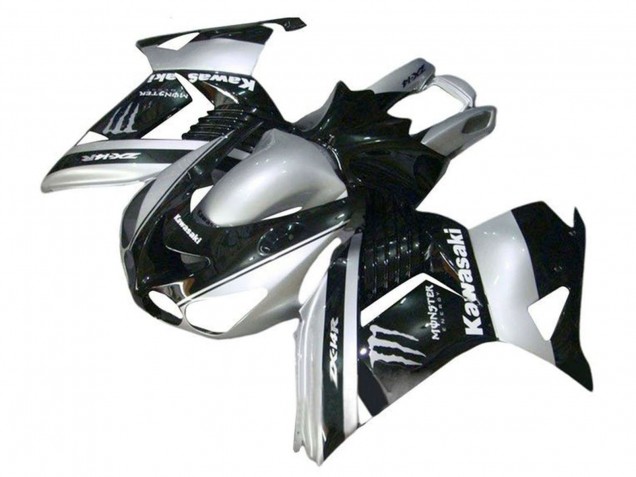 Carenados Moto Kawasaki ZX14R ZZR1400 2006-2011 - Plata Negro Monstruo Fabricantes