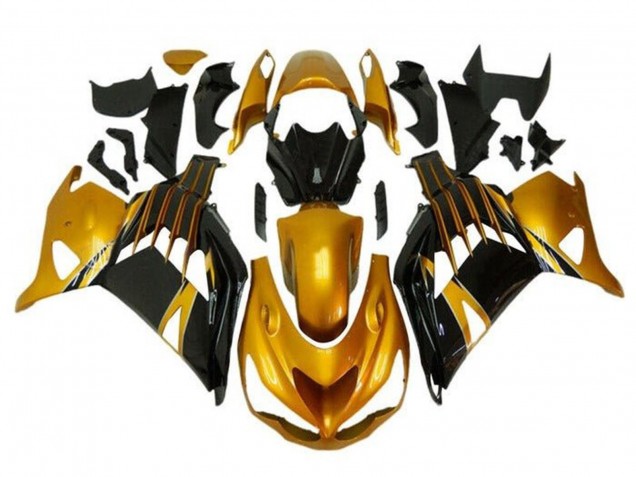 Carenados Moto Kawasaki ZX14R ZZR1400 2012-2024 - Oro Negro Brillante Fabricantes