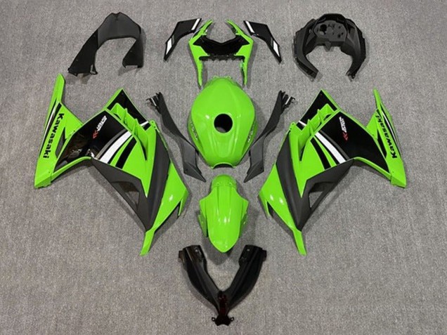 Carenado Moto Kawasaki EX300 2013-2024 - Verde Blanco Negro Raya Fabricantes