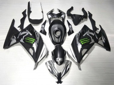 Carenados Moto Kawasaki EX300 2013-2024 - Negro Mate Plata Verde Monstruo Fabricantes