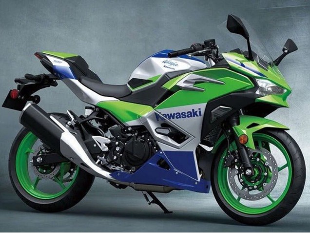Carenados Moto Kawasaki Ninja 500 EX500R 2024-2025 - Plata Verde Azul Fabricantes