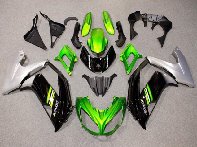 Carenados Moto Kawasaki Ninja ER6F 2012-2014 - Verde Negro Plata Fabricantes