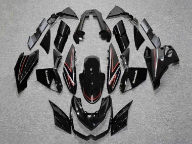 Carenados Moto Kawasaki Z1000 2010-2013 - Negro Brillante Rojo Raya Fabricantes