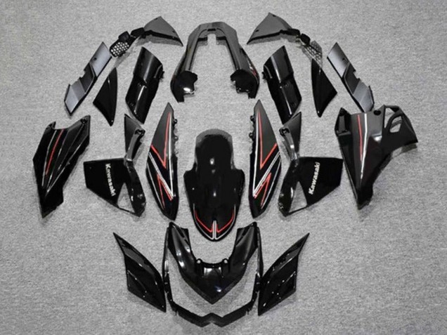 Carenados Moto Kawasaki Z1000 2010-2013 - Negro Brillante Rojo Raya Fabricantes
