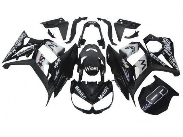 Carenados Moto Kawasaki Z1000SX 2010-2016 - Negro Brillante Blanco Mobil West Fabricantes