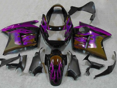 Carenados Moto Honda CBR1100XX Blackbird 1996-2007 - Negro Brillante Púrpura Llama Fabricantes