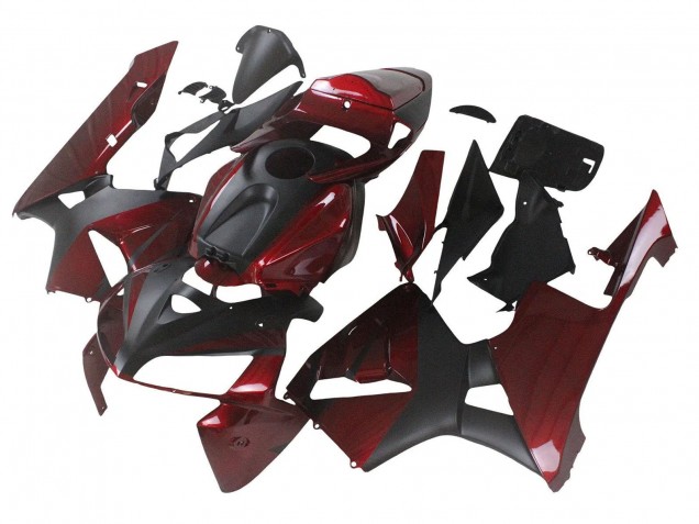 Carenados Moto Honda CBR600RR 2005-2006 - Rojo Granate Negro Mate Fabricantes