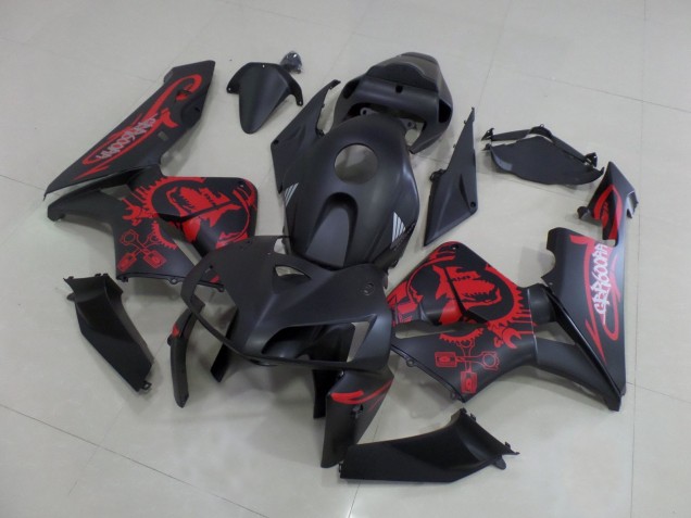 Carenados Moto Honda CBR600RR 2005-2006 - Negro Mate Rojo Mate Gear Fabricantes