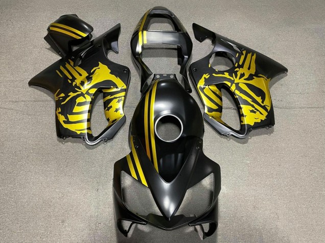 Carenados Moto Honda CBR600 F4i 2001-2003 - Oro Negro Mate Cráneo Fabricantes