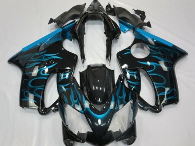 Carenados Moto Honda CBR600 F4i 2004-2007 - Negro Brillante Azul Claro Llama Fabricantes