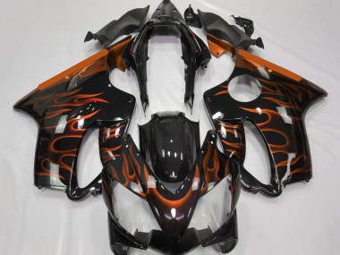 Carenados Moto Honda CBR600 F4i 2004-2007 - Negro Brillante Naranja Llama Fabricantes