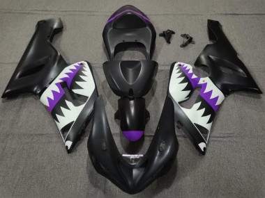 Carenados Moto Kawasaki ZX6R 2005-2006 - Negro Mate Blanco Púrpura Tiburón Fabricantes