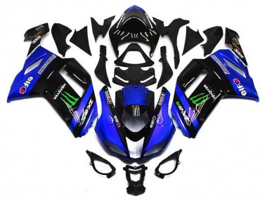 Carenados Moto Kawasaki ZX6R 2007-2008 - Azul Negro Verde Monstruo Fabricantes