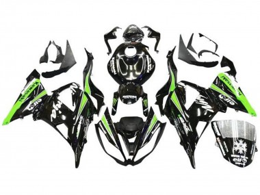 Carenados Moto Kawasaki ZX6R 2013-2018 - Negro Brillante Verde Blanco Monstruo Nieve Fabricantes