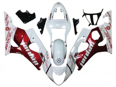 Carenados Moto Suzuki GSXR 1000 2003-2004 - Blanco Rojo Jordan Fabricantes