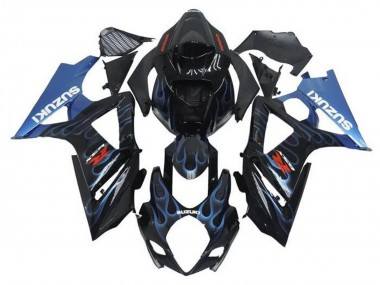Carenados Moto Suzuki GSXR 1000 2005-2006 - Negro Azul Claro Llama Fabricantes