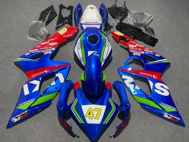 Carenados Moto Suzuki GSXR 1000 2005-2006 - Azul Verde Blanco Rojo 47 Carrera Fabricantes