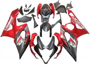 Carenado Moto Suzuki GSXR 1000 2005-2006 - Negro Mate Rojo Fabricantes