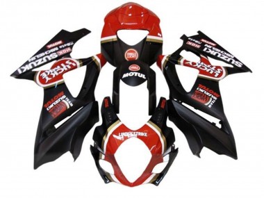 Carenados Moto Suzuki GSXR 1000 2005-2006 - Negro Mate Rojo Lucky Strike Fabricantes