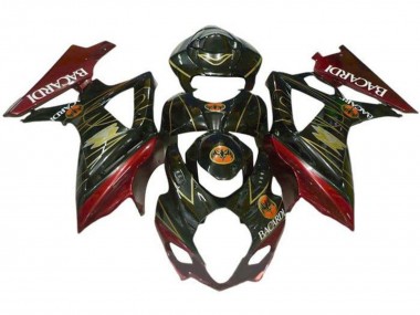 Carenados Moto Suzuki GSXR 1000 2007-2008 - Negro Rojo Oro BACARDI Fabricantes