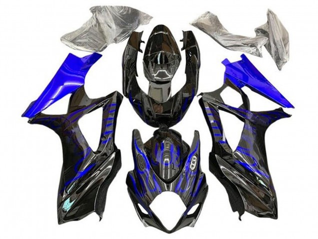 Carenados Moto Suzuki GSXR 1000 2007-2008 - Negro Azul Llama Fabricantes