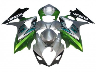 Carenados Moto Suzuki GSXR 1000 2007-2008 - Plata Verde Negro Fabricantes