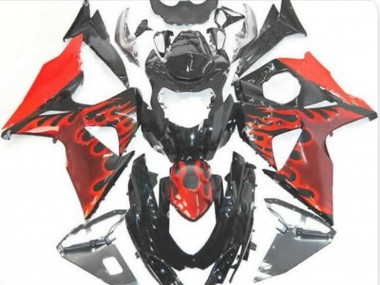 Carenados Moto Suzuki GSXR 1000 2009-2016 - Negro Brillante Rojo Llama Fabricantes