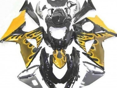 Carenados Moto Suzuki GSXR 1000 2009-2016 - Negro Brillante Amarillo Llama Fabricantes