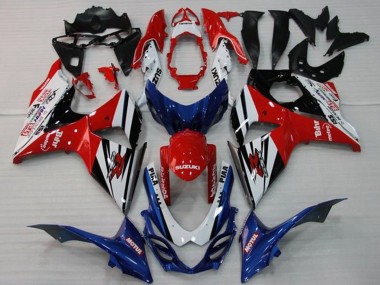 Carenados Moto Suzuki GSXR 1000 2009-2016 - Blanco Rojo Azul Negro Raya Fabricantes